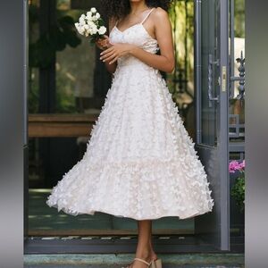 Butterfly Mesh Dress in Cream